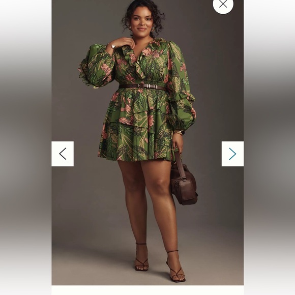 Anthropologie Dresses & Skirts - Anthropologie Green Floral Mini Dress